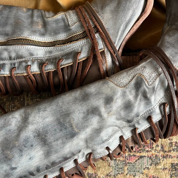 Freebird COAL Gray Lace-Up Back Knee High Boots Leather Size 8 - Picture 12 of 12